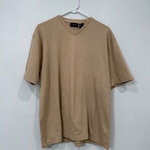 Claiborne Men's Tan Textured V-Neck Short Sleeve Casual‎ T-Shirt XL